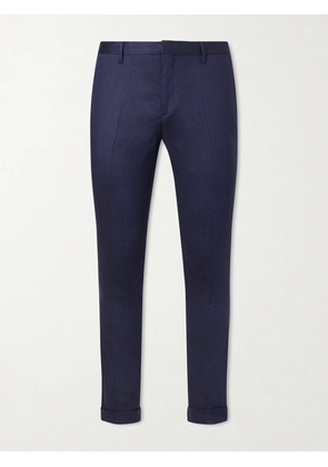 Paul Smith - Slim-Fit Straight-Leg Stretch Linen and Wool-Blend Trousers - Men - Blue - UK/US 30