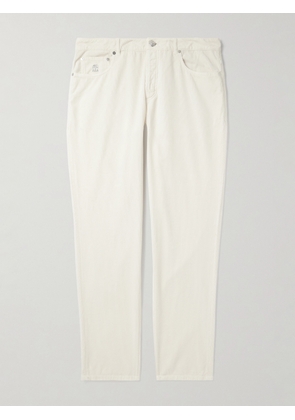 Brunello Cucinelli - Slim-Fit Cotton-Corduroy Trousers - Men - Neutrals - IT 44