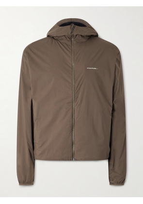 Portal - Level Alpha Logo-Print Fleece-Trimmed Recycled-Shell Jacket - Men - Brown - XS