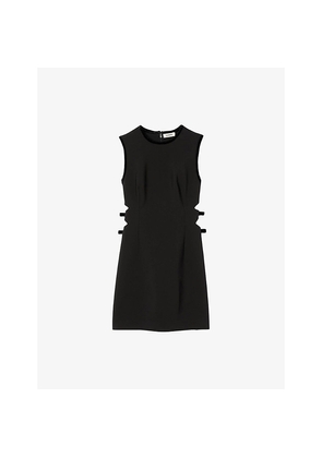 Womens Sandro Sleeveless Cut-Out Stretch-Woven Mini Dress