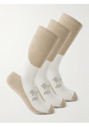 Portal - Lineage Three-Pack Cotton-Blend Socks - Men - Neutrals - S