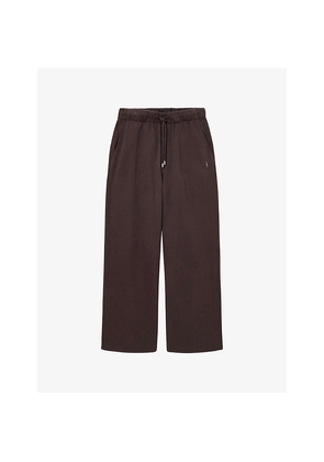 Mens Allsaints Asher Ramskull-Embroidered Cotton Jogging Bottoms