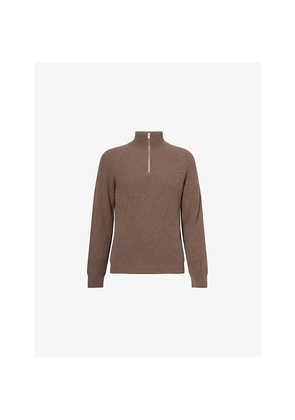 Mens John Smedley High-Neck Knitted Cashmere and Wool Jumper