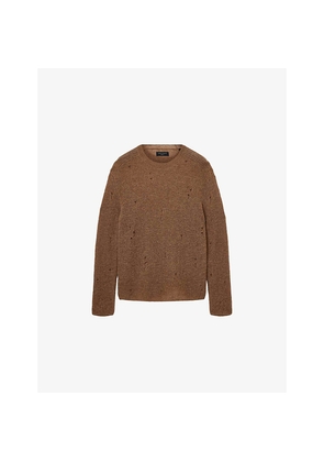 Mens Allsaints Edgin Crewneck Relaxed-Fit Knitted Jumper