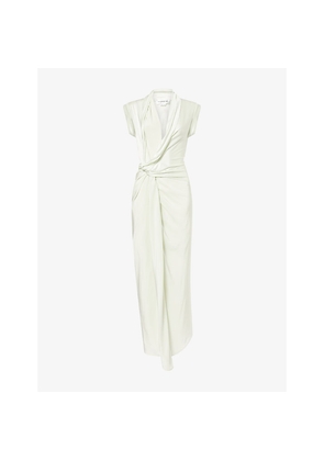 Womens Victoria Beckham Asymmetric Plunge Stretch-Woven Maxi Dress