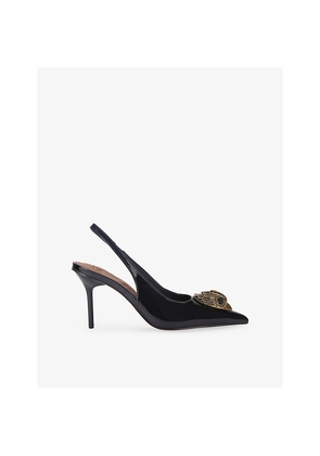 Womens Kurt Geiger London Belgravia Eagle Patent-Leather Heeled Slingbacks