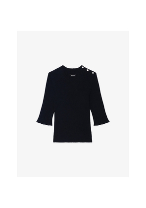 Womens Zadig&Voltaire Fobee Round-Neck Wool-Blend Jumper