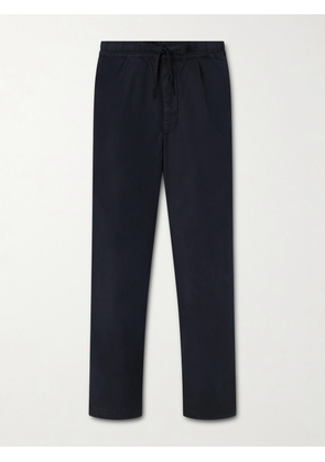 Officine Générale - Peterson Tapered Pleated Cotton-Blend Twill Drawstring Trousers - Men - Black - IT 44