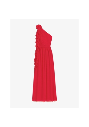 Womens Ro&Zo Isla Corsage One-Shoulder Woven Maxi Dress