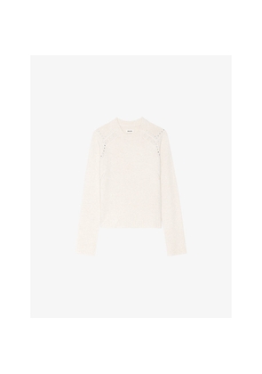 Womens Zadig&Voltaire Nalty Stud-Embellished Wool and Cashmere-Blend Jumper