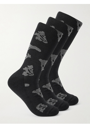 Portal - Ritual Three-Pack Stretch Merino Wool Socks - Men - Brown - S