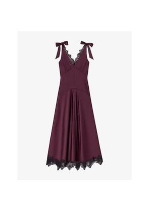 Womens Ro&Zo Bronte Lace-Trim Woven Maxi Dress