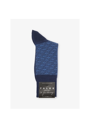 Mens Falke Aiport Edition Crew-Length Stretch Wool-Blend Socks