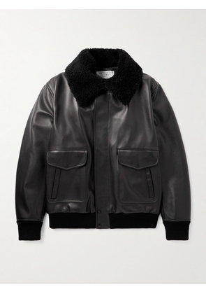 Gabriela Hearst - Grant Shearling-Trimmed Leather Aviator Jacket - Men - Black - S