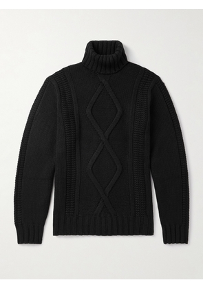 Brunello Cucinelli - Intarsia Cashmere Rollneck Sweater - Men - Black - IT 46