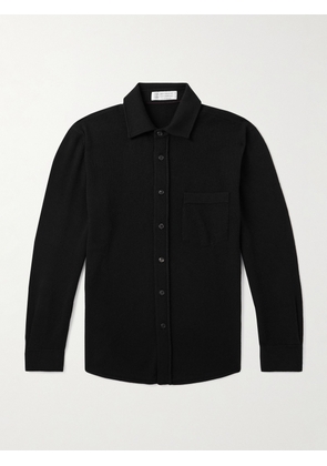 Brunello Cucinelli - Wool, Cashmere and Silk-Blend Shirt - Men - Black - IT 46
