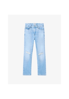 Womens Good American Dolly's Joleans Flared-Leg Stretch-Denim Jeans