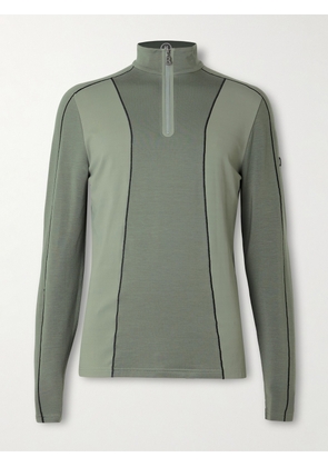 BOGNER - Flynn Stretch-Jersey Half-Zip Base Layer - Men - Green - S