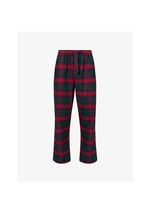 Mens Derek Rose Chek-Print Straight-Leg Cotton Pyjama Bottoms