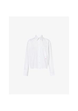 Womens Victoria Beckham Relaxed-Fit Cropped Cotton-Poplin Shirt