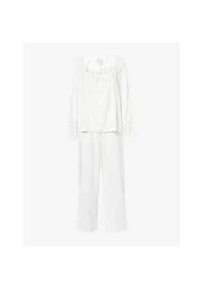 Womens Reformation Paloma Ruffled Cotton Blend Pyjama Set