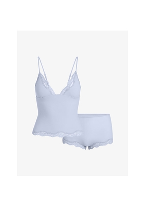 Womens Skims Fits Everybody Lace-Trim Stretch-Woven Cami Top and Boy Short Set