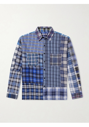 Needles - Patchwork Checked Cotton-Flannel Shirt - Men - Blue - S