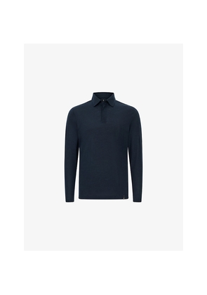 Mens Boggi Milano Long-Sleeved Wool-Blend Polo Shirt