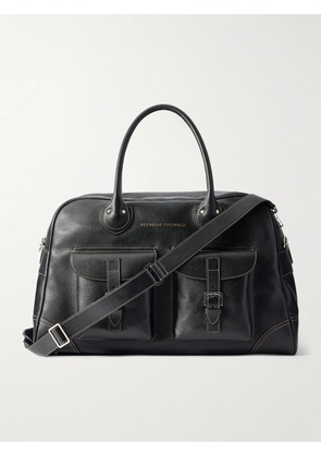 Brunello Cucinelli - Full-Grain Leather Weekend Bag - Men - Black