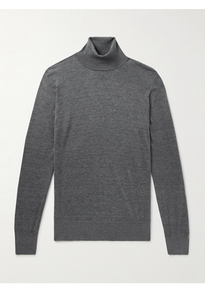 Brunello Cucinelli - Silk and Cotton-Blend Rollneck Sweater - Men - Gray - IT 46