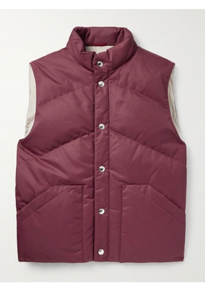 Brunello Cucinelli - Quilted Shell Down Gilet - Men - Burgundy - XS