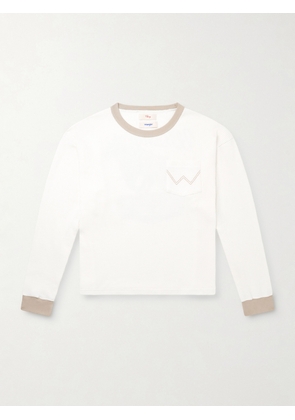 Cherry Los Angeles - Wrangler Embroidered Logo-Print Waffle-Knit Cotton-Blend T-Shirt - Men - Neutrals - XS