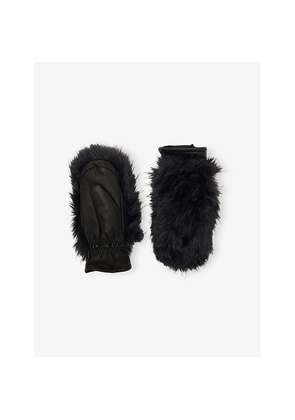 Womens Goldbergh Hill Faux-Fur Leather Mittens
