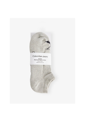 Mens Calvin Klein Monogram Stretch-Cotton Trainer Socks Pack Of Two