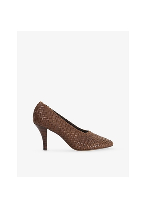 Womens Dune Admired Woven Leather Heeled Courts