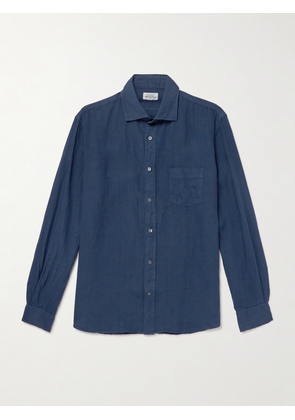 Hartford - Paul Pat Linen Shirt - Men - Blue - S
