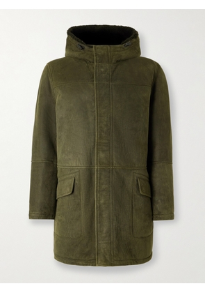 Yves Salomon - Ribbed Shearling Hooded Parka - Men - Green - IT 50