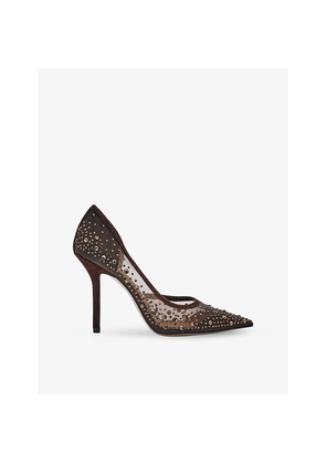 Womens Reiss Emily Leather and Mesh Heeled Courts