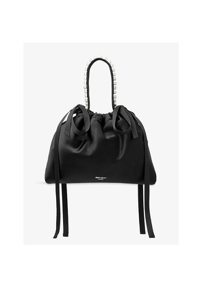Womens Jimmy Choo Drawstring Mini Top Handle Satin Shoulder Bag