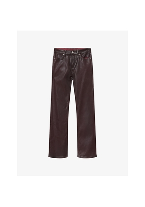 Womens Allsaints Haldan Bootcut Mid-Rise Coated Stretch-Denim Jeans