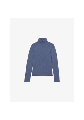 Womens Reiss Corrine Epaulette Roll-Neck Wool Jumper
