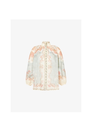 Womens Zimmermann Daylight Balloon-Sleeves Woven Blouse
