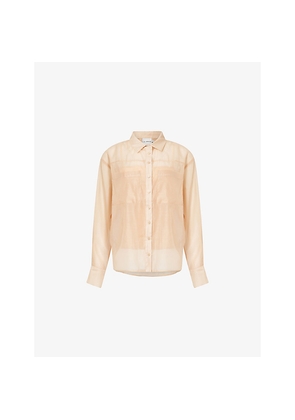 Womens L.A-Space Oversized Embroidered Organza Shirt