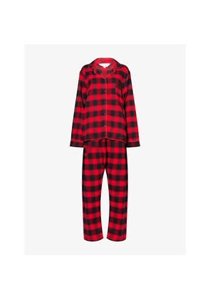 Womens The Nap Co Fleece Plaid Cotton Pyjama Set