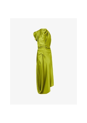 Womens Victoria Beckham Backless Scarf Satin Midi Dress