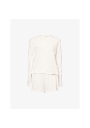 Womens Treats Confetti Long-Sleeve Cotton-Blend Top and Shorts Set