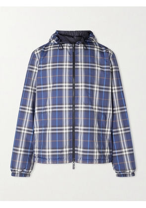 Burberry - Hooded Checked Shell Jacket - Men - Blue - S