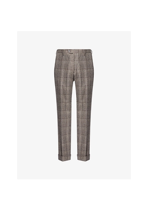 Mens Oscar Jacobson Dandy Turn-Up Wool Trousers