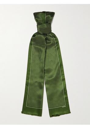 TOM FORD - Polka-Dot Silk-Satin Scarf - Men - Green