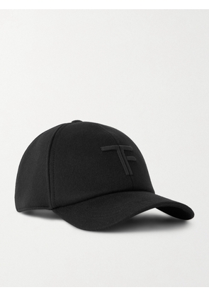 TOM FORD - Leather-Trimmed Logo-Embroidered Cashmere Baseball Cap - Men - Black - M
